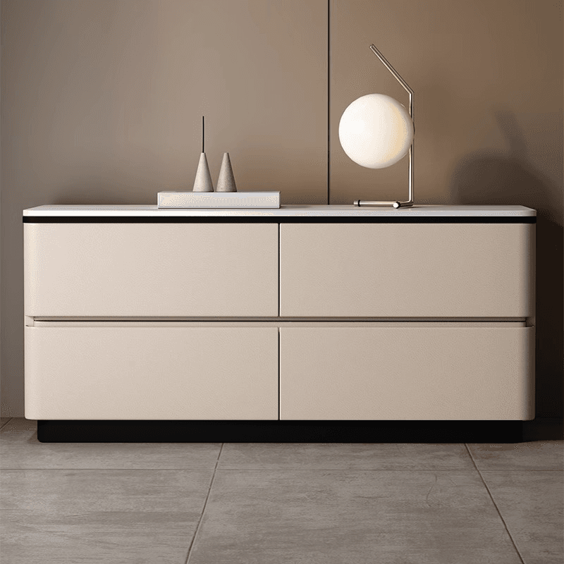 Modish Nightstand With Drawer Organization with 4 Drawers and Stone Tabletop thumbnail 9