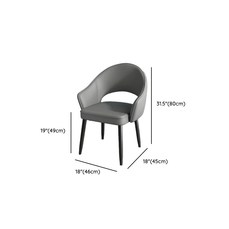 Modish Arm Chair with Ventilated Back, Padded Upholstery, Arms, and Steel Legs thumbnail 19