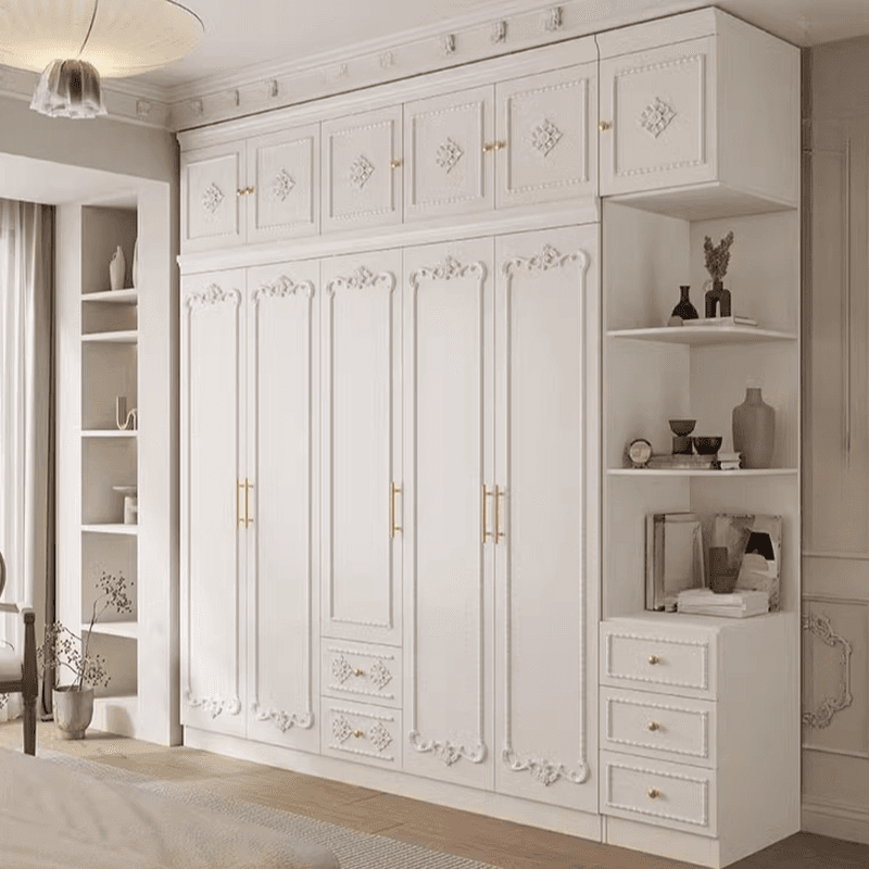 White Simple Timber Wardrobe Closet Soft Close Drawer Soft Close Door Interior Shelves thumbnail 4