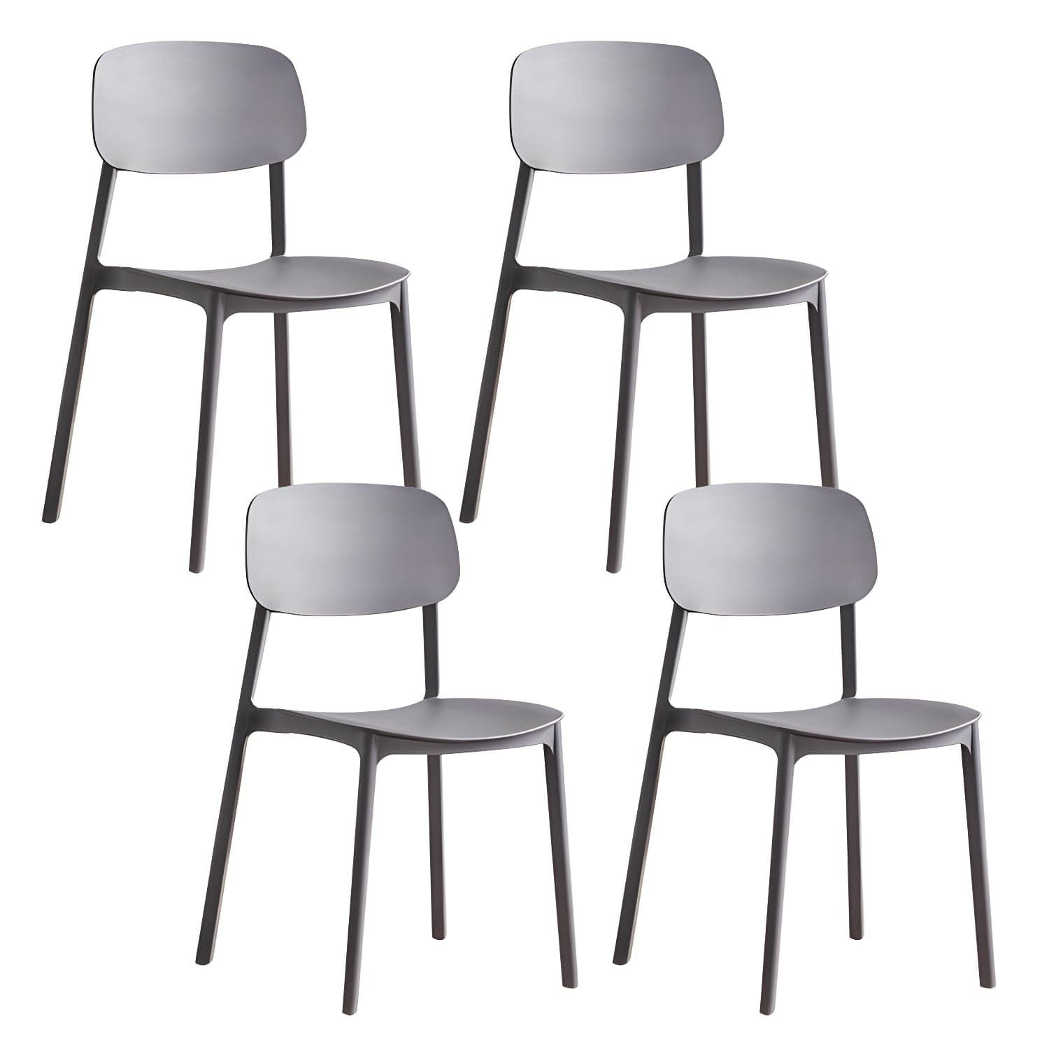 Plastic Indoor-Outdoor Side Chair Armless Stackable Dining Chairs thumbnail 3