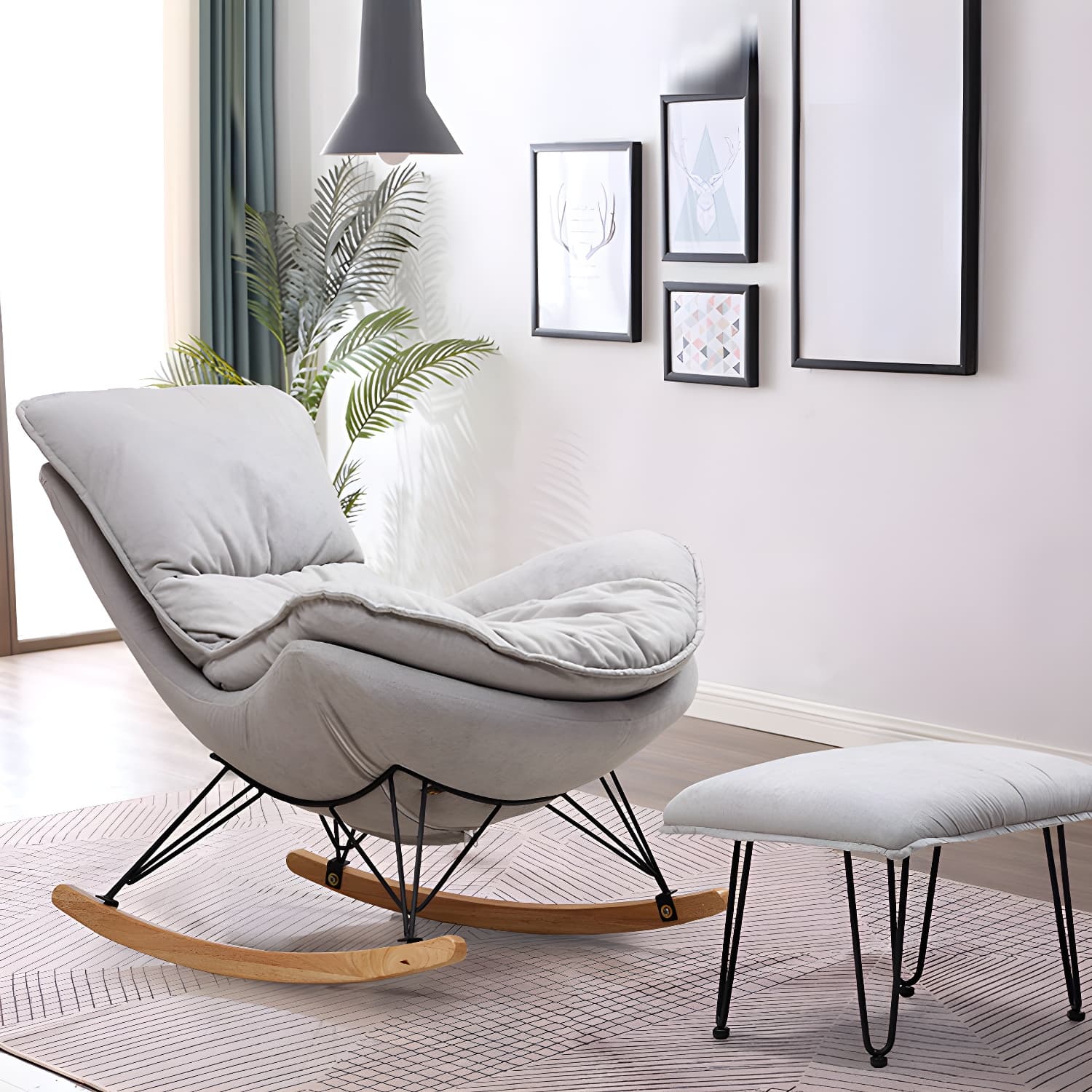 Modern Style Rocking Chair Indoor Sofa Rocking Chair for Living Room thumbnail 4