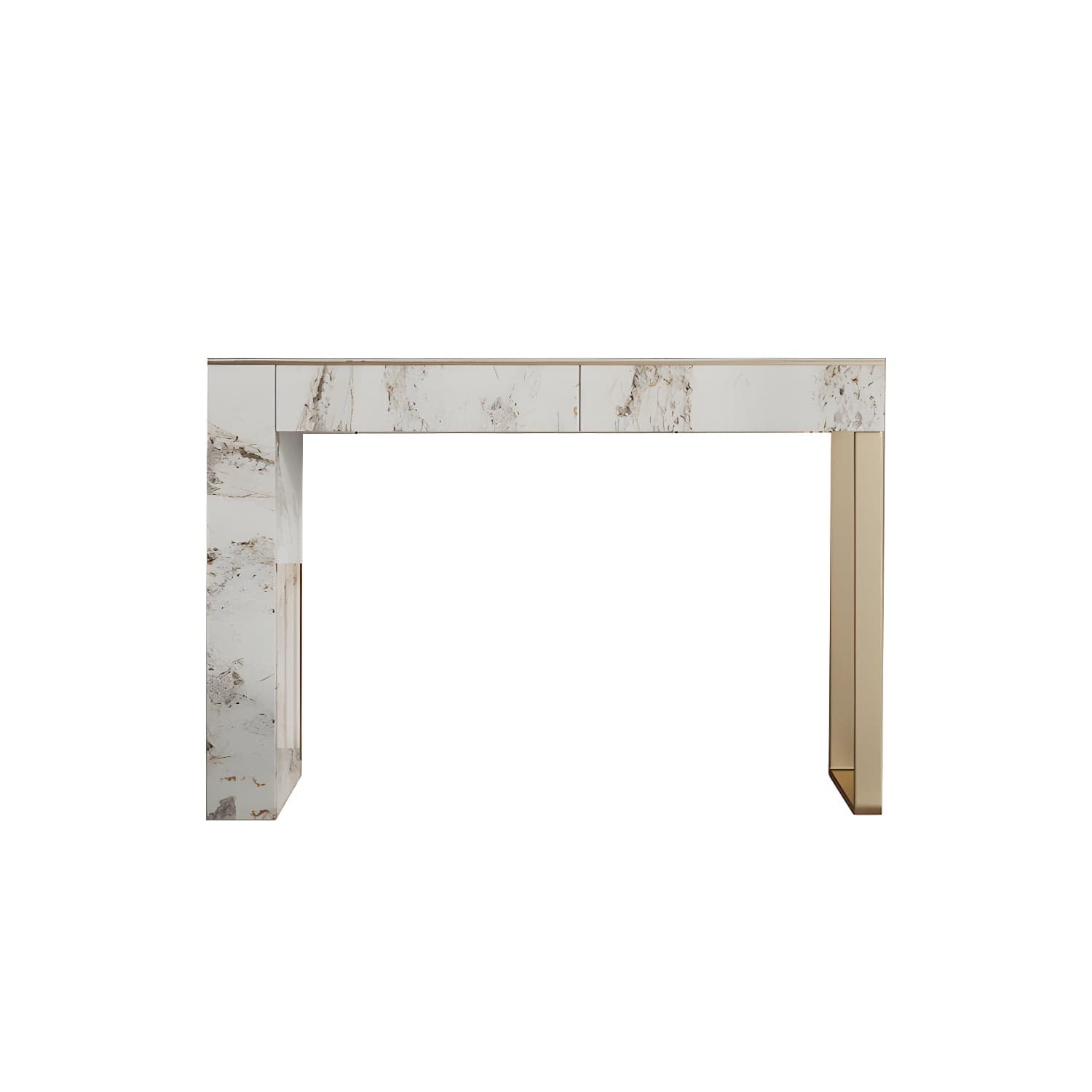 Two Piece Luxurious Vanity Set Stainless Steel and Stone Dresser thumbnail 1