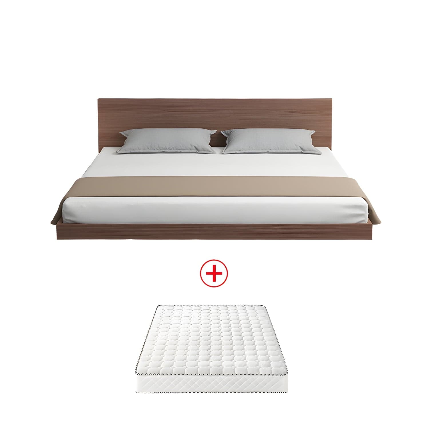 Solid Wood Platform Bed Mid-Century Modern Platform Bed Frame Mattress Included thumbnail 3