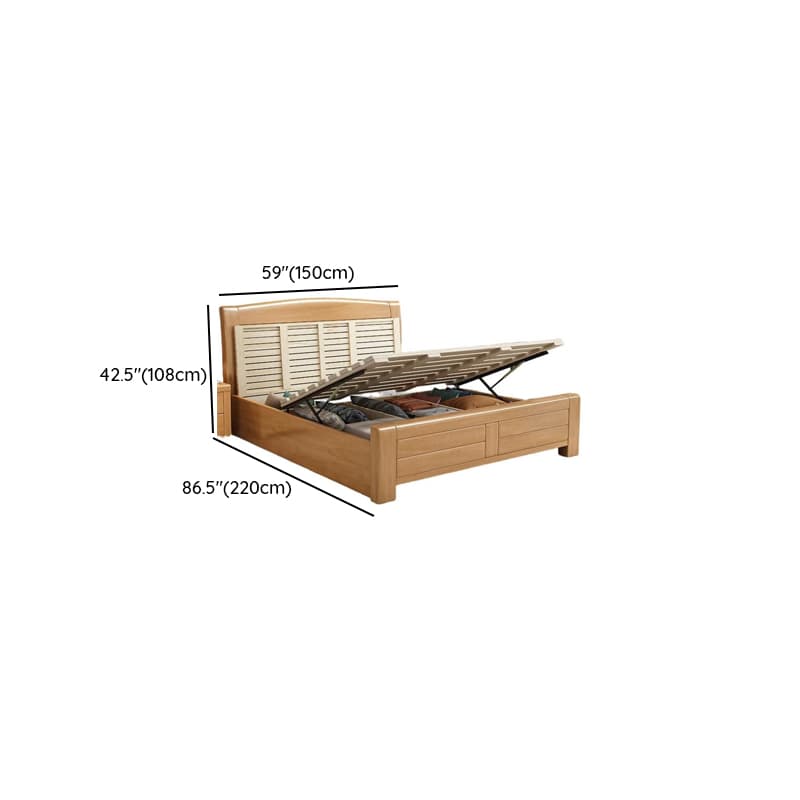 Natural Finish Solid Color Lumber Storage Bed/Pallet Bed Frame with 2 Storage Boxes, Bedroom thumbnail 13