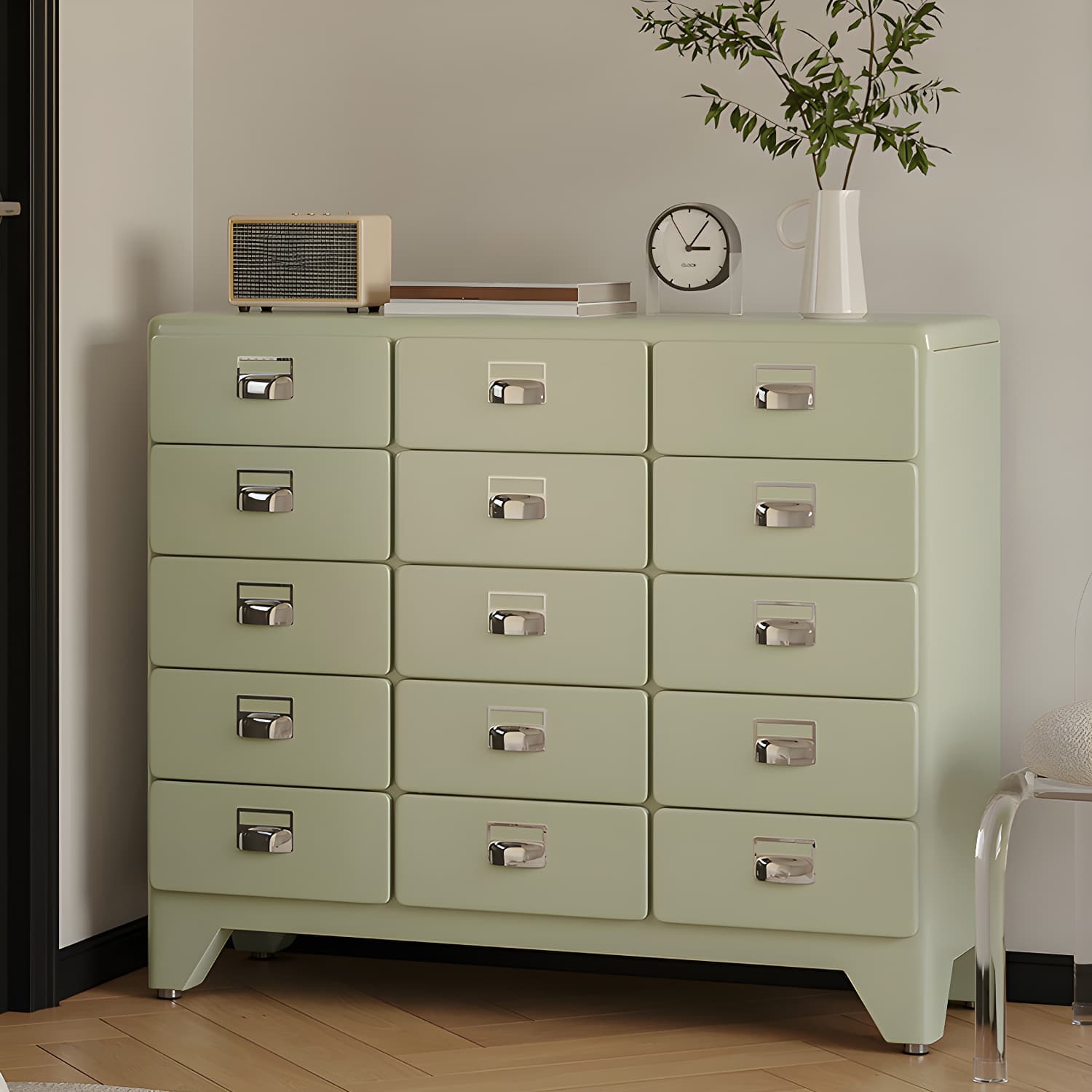 Modern Metal Dresser with Soft-Close Drawers for Bedroom Organization thumbnail 9