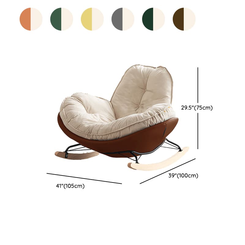 Modern Upholstered Rocking Chair - Small Height, Strongly Built Supporting 398lbs+ Weight thumbnail 17