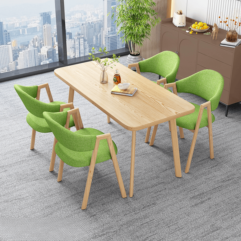 Casual Dining Table Set with Natural Wood Finish, Reclaimed Wood Top, and Seating for 4 Chairs thumbnail 4