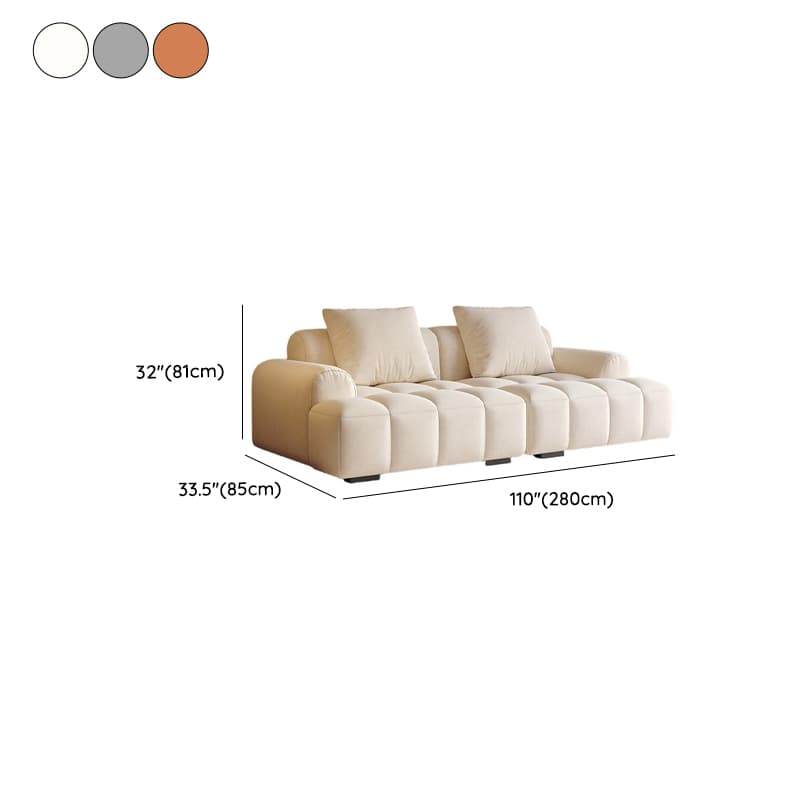 Modern Solid Color Tear Resistant Standard Sofa in Light Gray/Ivory/Citrus Color with 4-seater/Seats 5/3-seater and 2 Pillows thumbnail 14