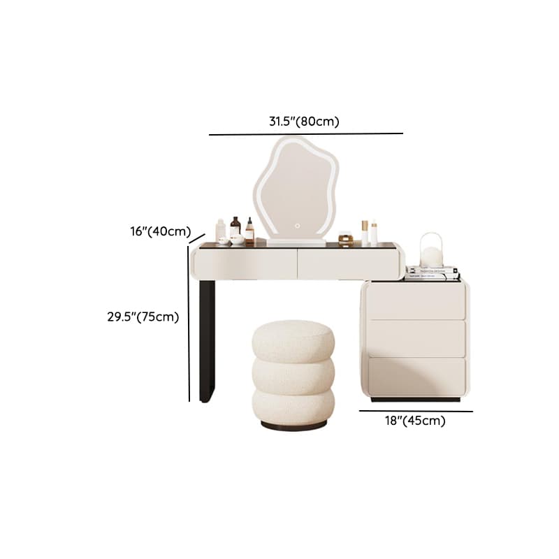 Large/Standard Vanity Set with Vitreous Table Top, White Seating, 8/5 Drawers, Mirror Lights, and Scalable Lighting thumbnail 13