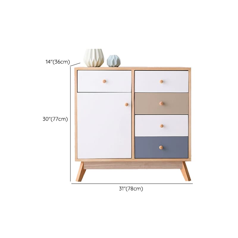 Five-Drawer Wooden Dresser, Natural Color, Modern Design, 50in Length, Pre-Drilled thumbnail 18