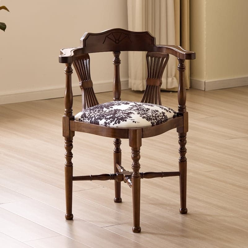 Drawing Room Arm Chair with Cushion, Arms, Natural Wood Legs, Low Back, and Foot Pads thumbnail 1