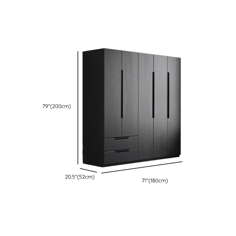 Ink Trendy Timber Wardrobe Armoire with Soft Close Drawer and Door, Interior Shelves, Clothing Rod thumbnail 16