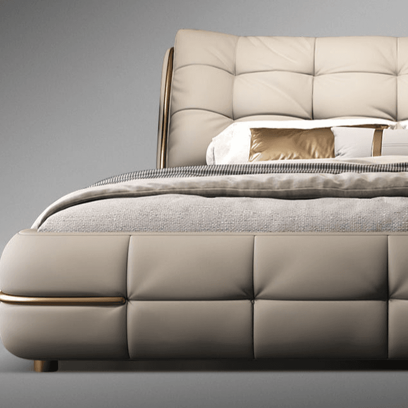 Beige Solid Color Storage Bed/Platform Bed with Pine Wood Frame for Living Room thumbnail 3