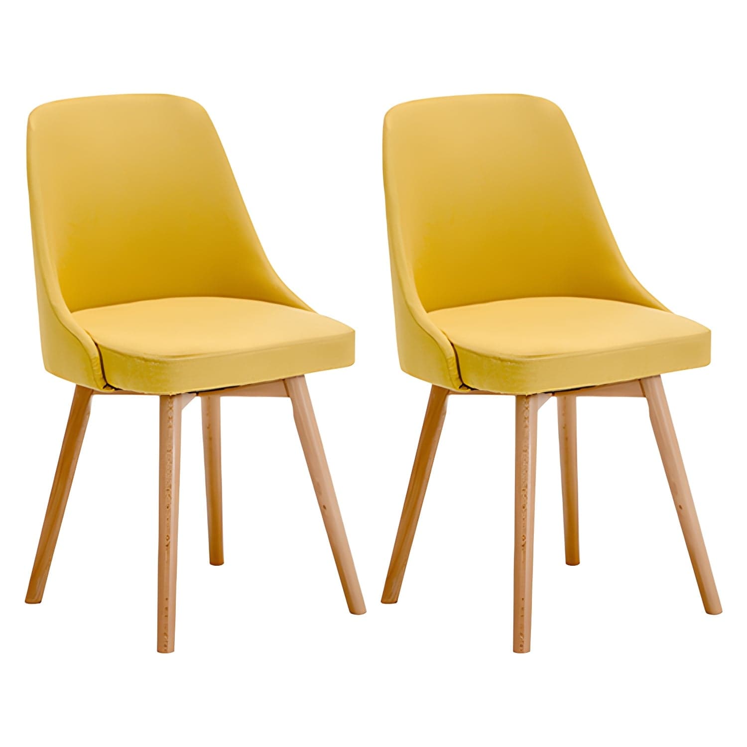Upholstered Armless Dining Chairs Scandinavian Side Dining Chairs with Wood Legs thumbnail 11