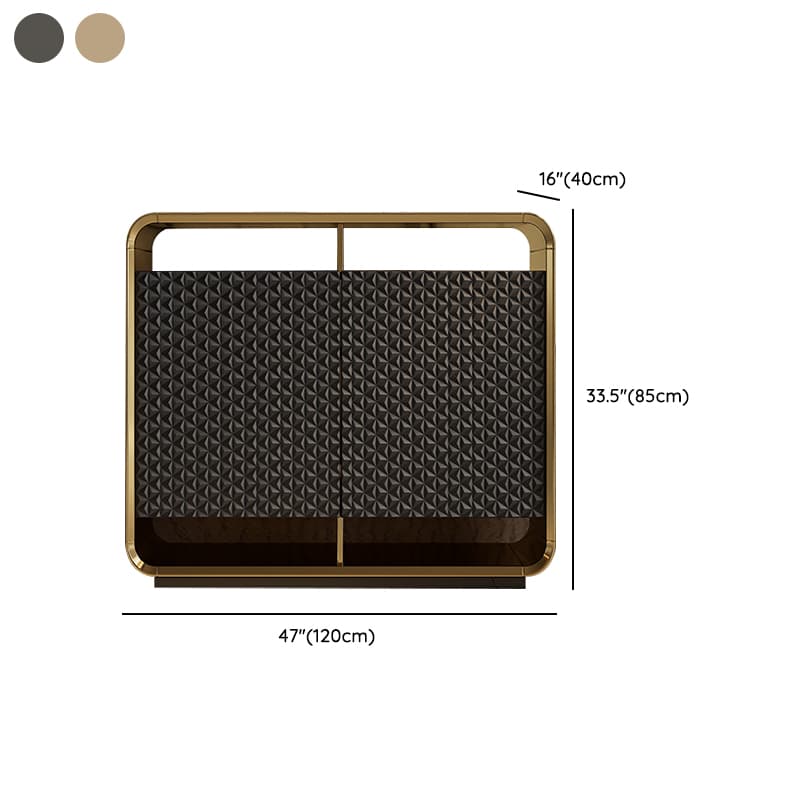 Self-supporting Metal Framed Wood Sideboard with Extreior 3 Shelves and a Counterboard in a Lavish Style thumbnail 7