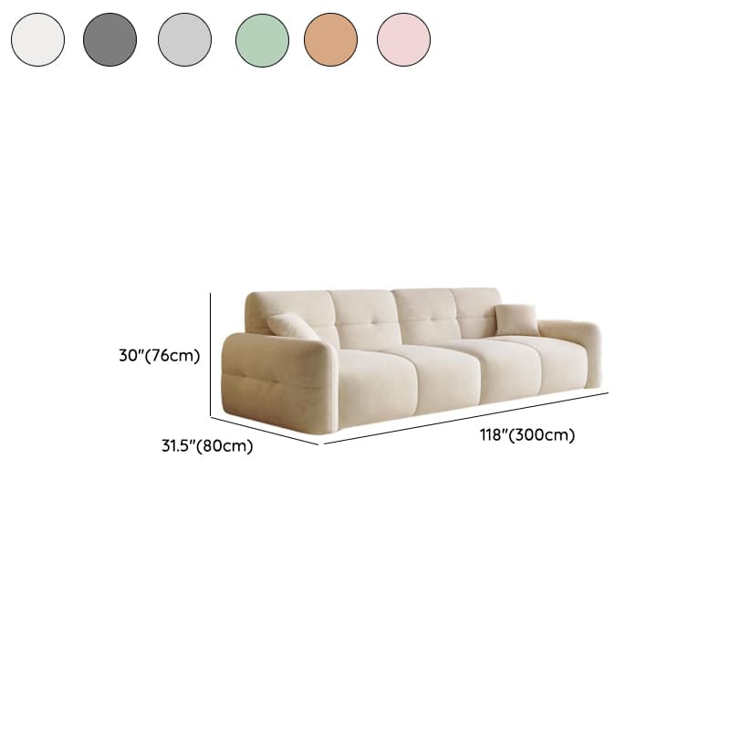 Modish Solid Color Stain Resistant Standard Sofa in Grey/Rose/Emerald Green with 4-seater/5 Person/6-Seater and 2 Pillows thumbnail 16