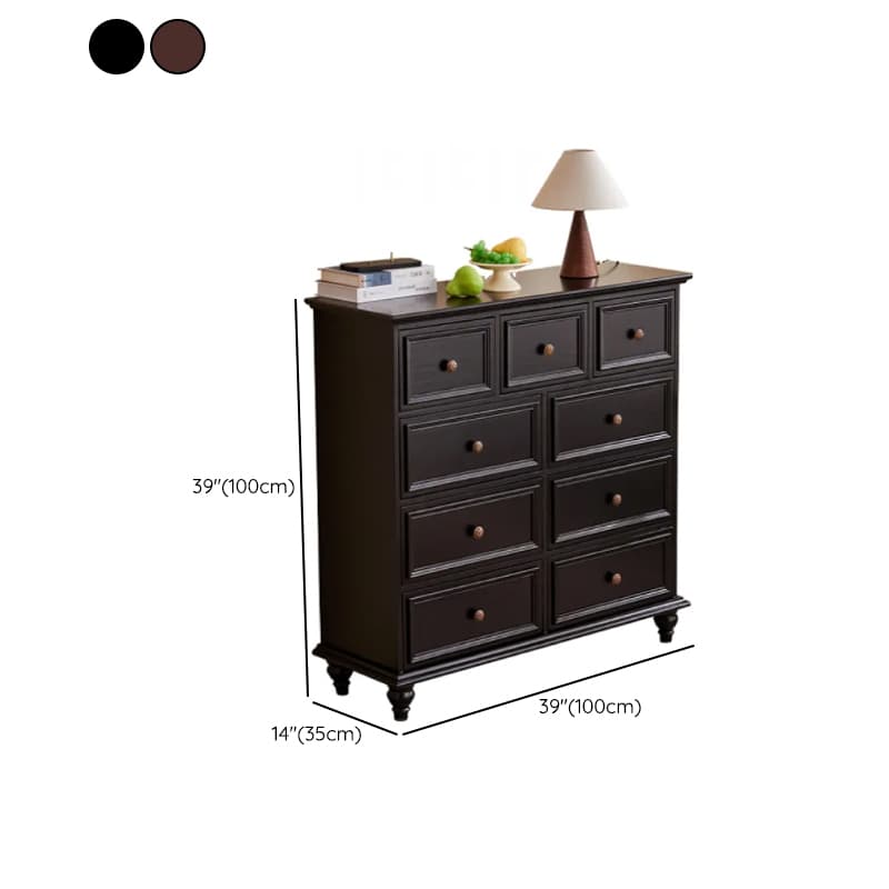 Casual Raw Wood Console Dresser/Semainier with 5/7/9 Drawers in Horizontal/Vertical Orientation thumbnail 9