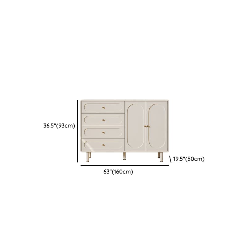 Chalk Casual Particle Board Wood Console Dresser with 5/4 Drawers, Hutch, 3 Interior Shelves, Horizontal thumbnail 15