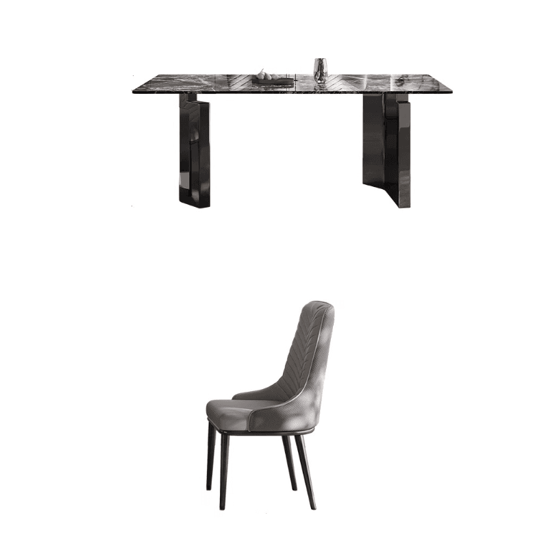 Dining Table Set with Marble Slab Top for 6 People/4 People in Multicolor thumbnail 6