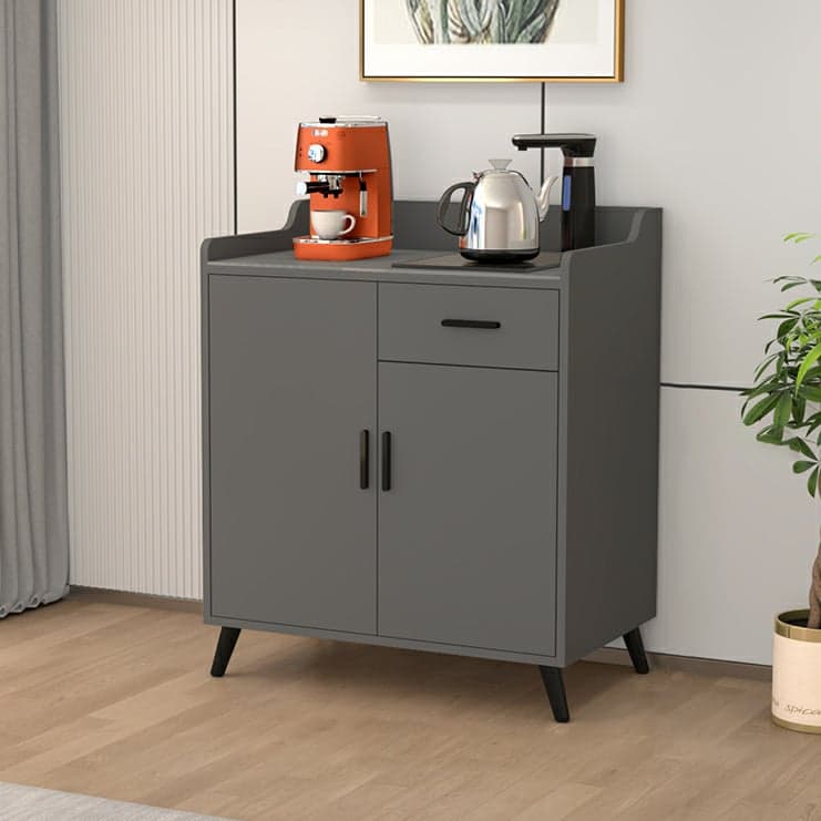 Contemporary Wood Sideboard Credenza with Stone Countertop and Drawers Included thumbnail 3