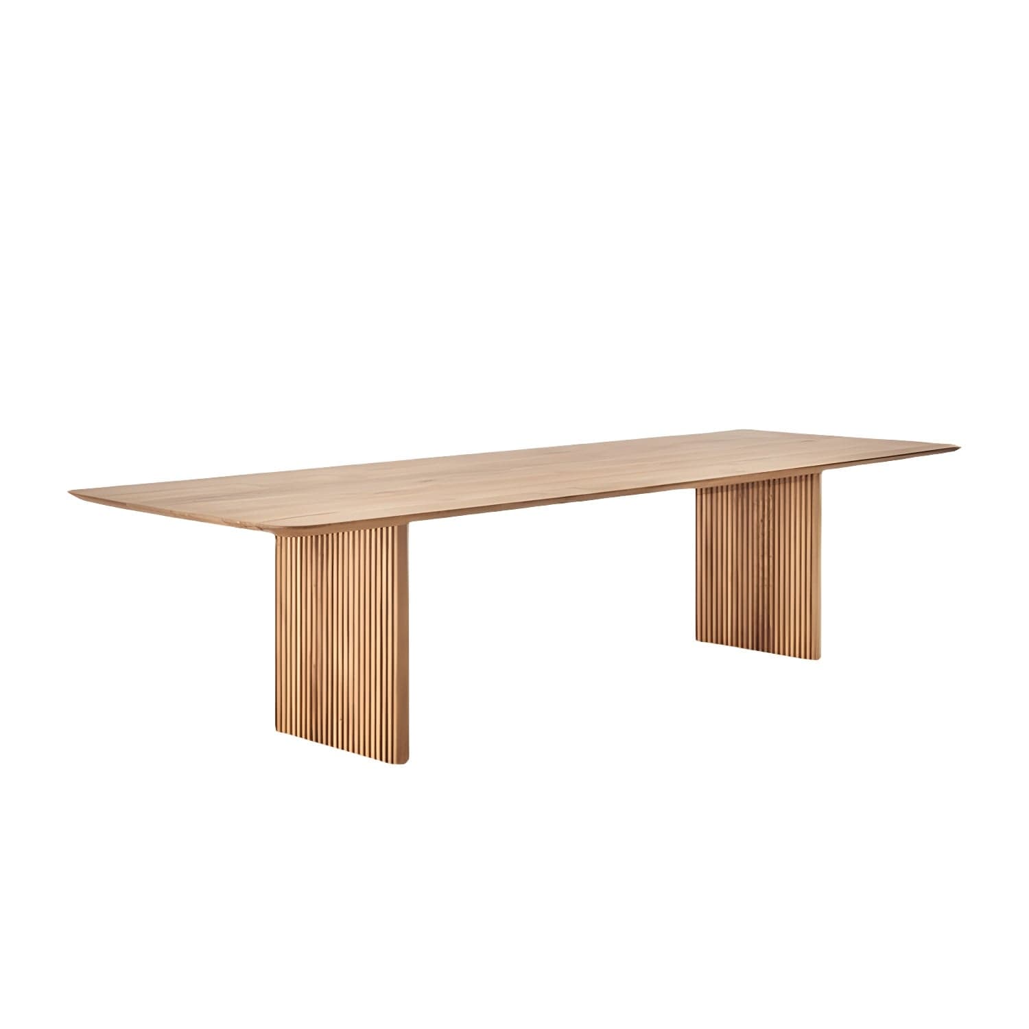 Pine Solid Wood Dining Site Table Modern Rectangle Double Pedestal Dining Table thumbnail 1