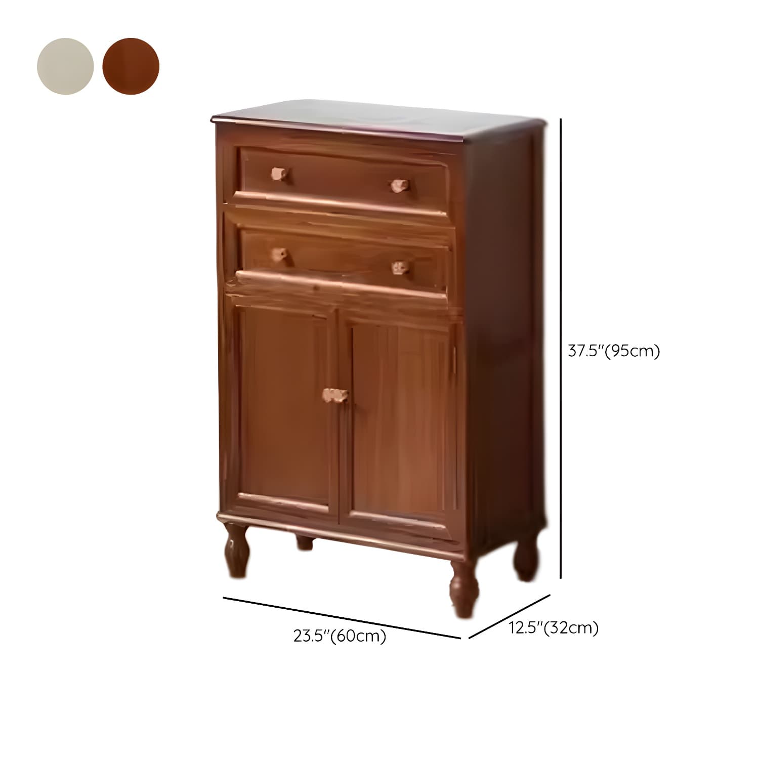Mid-Century Modern Rectangular Wood Accent Cabinet with 1 Cabinet and Drawers thumbnail 21