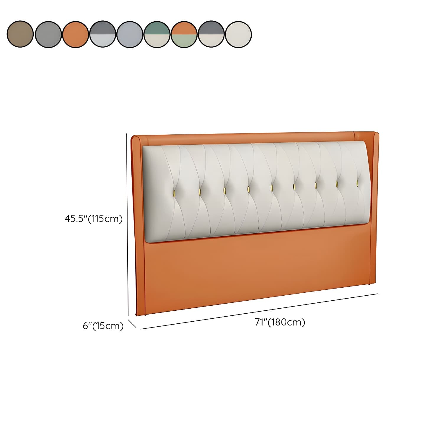 Contemporary Headboard Bed with Tufted Leather Upholstery in Rectangular thumbnail 27