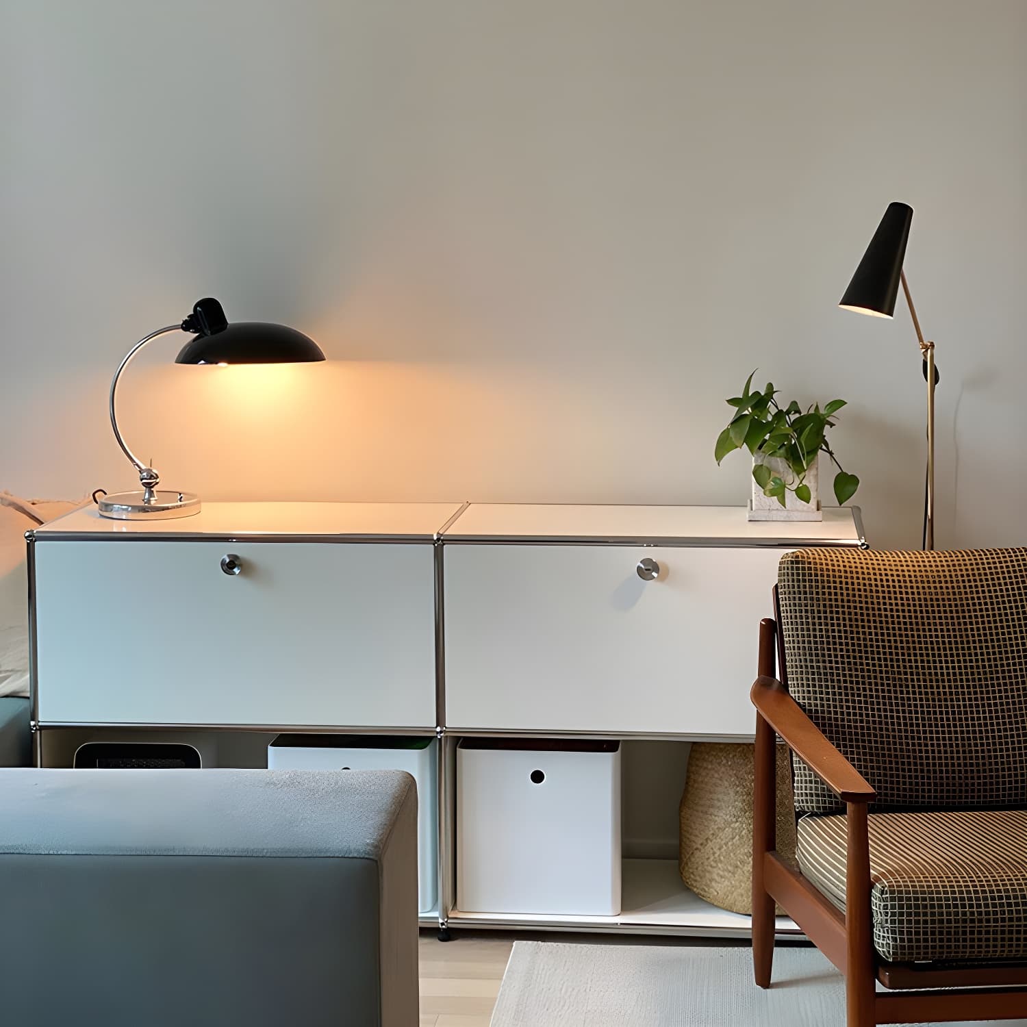 Modern Storage Sideboard Metal Sideboard with Drawer for Home thumbnail 5