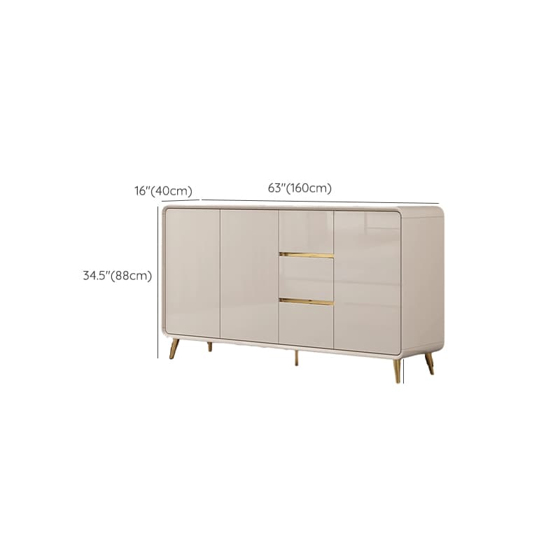 Elegant Wood Buffet with 3 Drawers and Cabinets for Kitchen Storage thumbnail 14