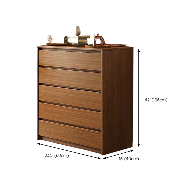 Elegant Brown Wood Double Dresser with Drawers, Modern Style thumbnail 18