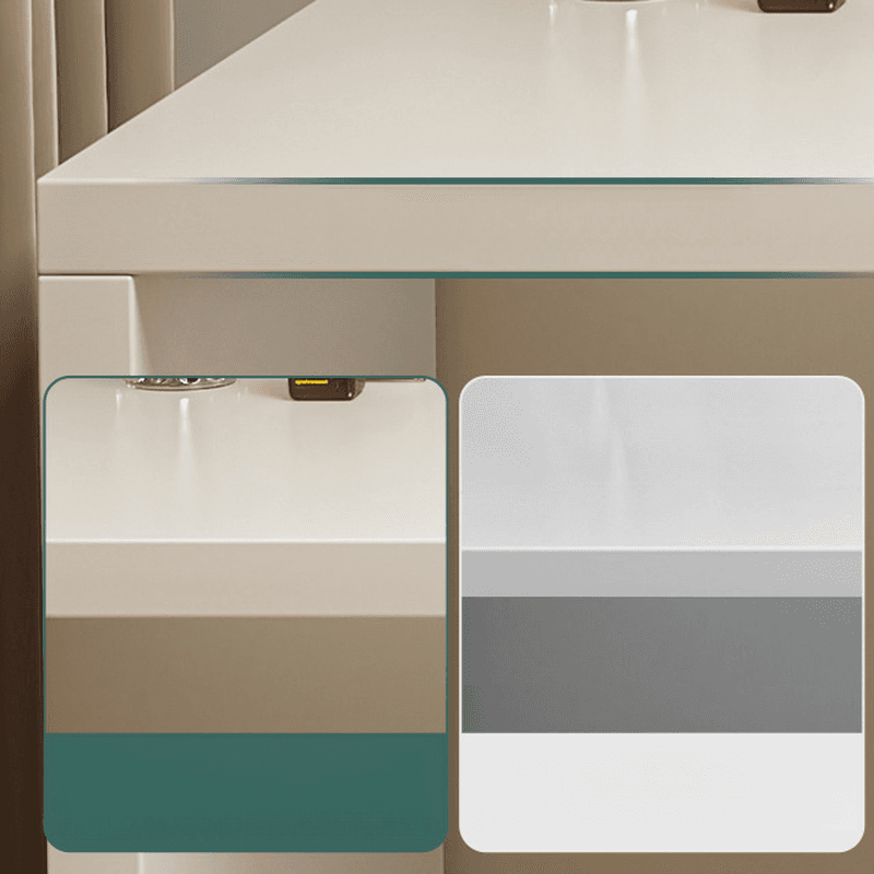 Chalk Modish Wood Makeup Vanity with Standard Length and Non-Upholstered Chair(s) thumbnail 12
