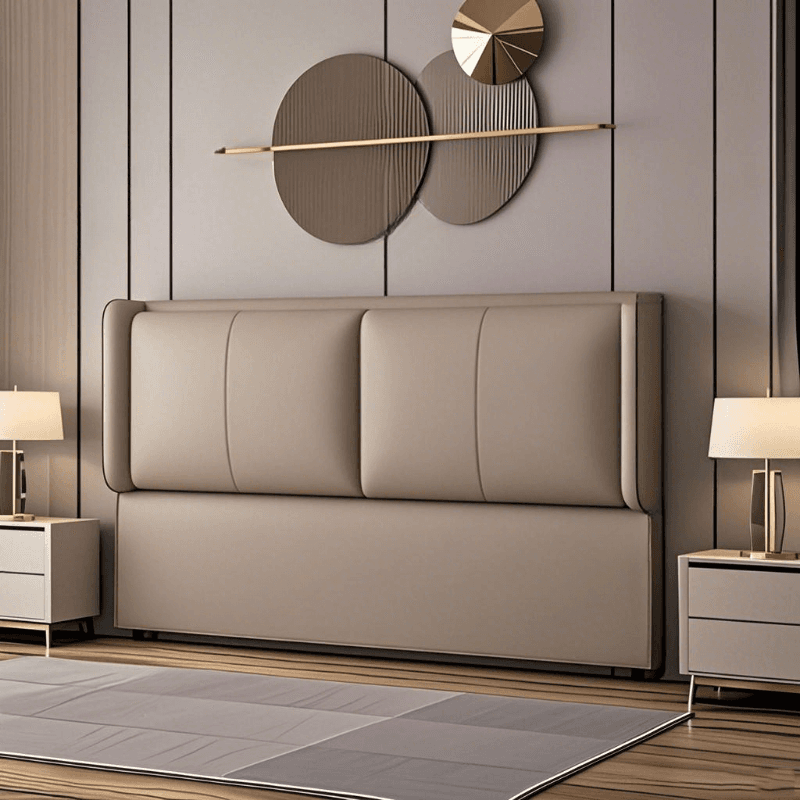 Simplistic Style Wingback Headboard in Pine Wood with No Distressing, Rectangular Shape for King/Queen/Full Bed, Featuring Sponge Upholstery and Standard Height thumbnail 3