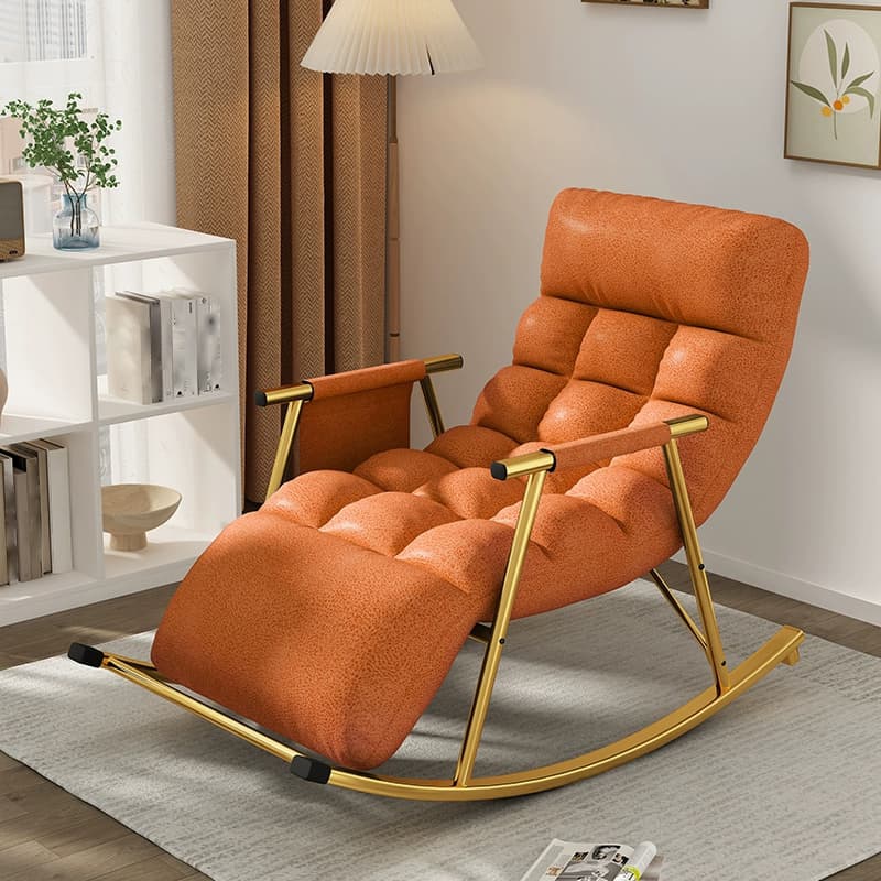 Chic Indoor Modern Rocking Chair - Upholstered, with Tuft and Track Arms, Seats One thumbnail 13