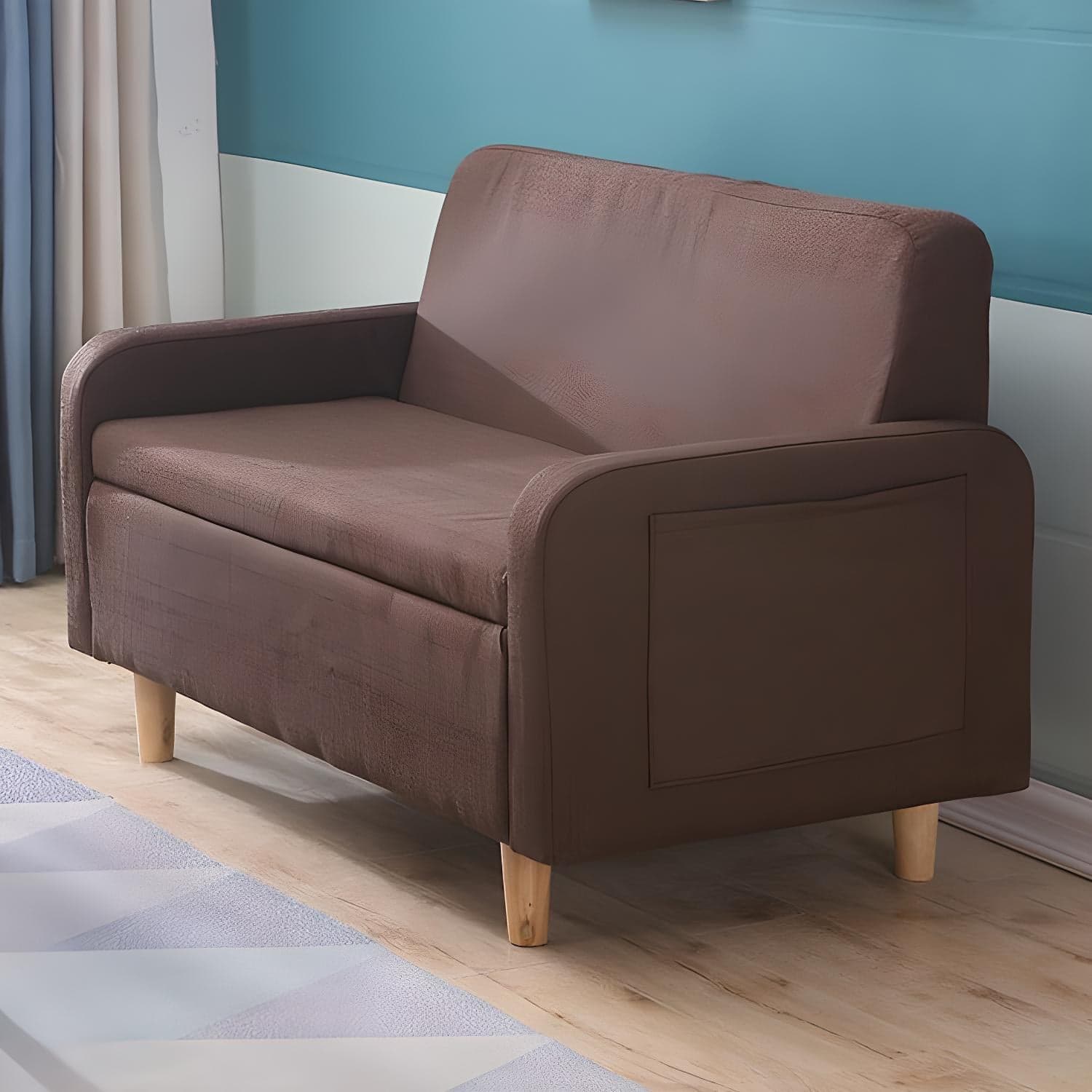 Contemporary Azure/Brown/Magenta Standard Sofa with Hidden Storage thumbnail 2