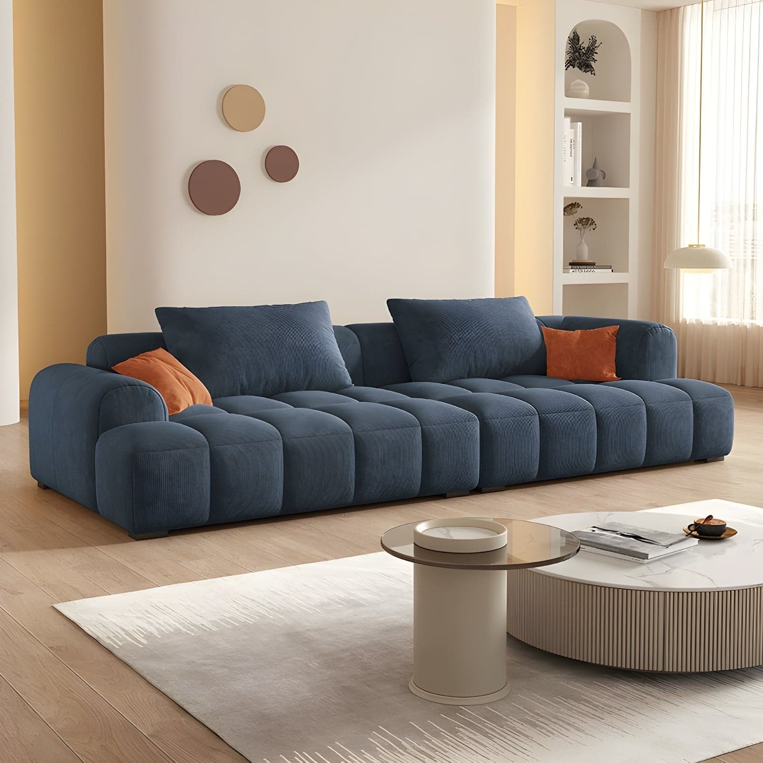 24.8" High Sofa with Tight Back Square Arm Corduroy for Apartment thumbnail 5