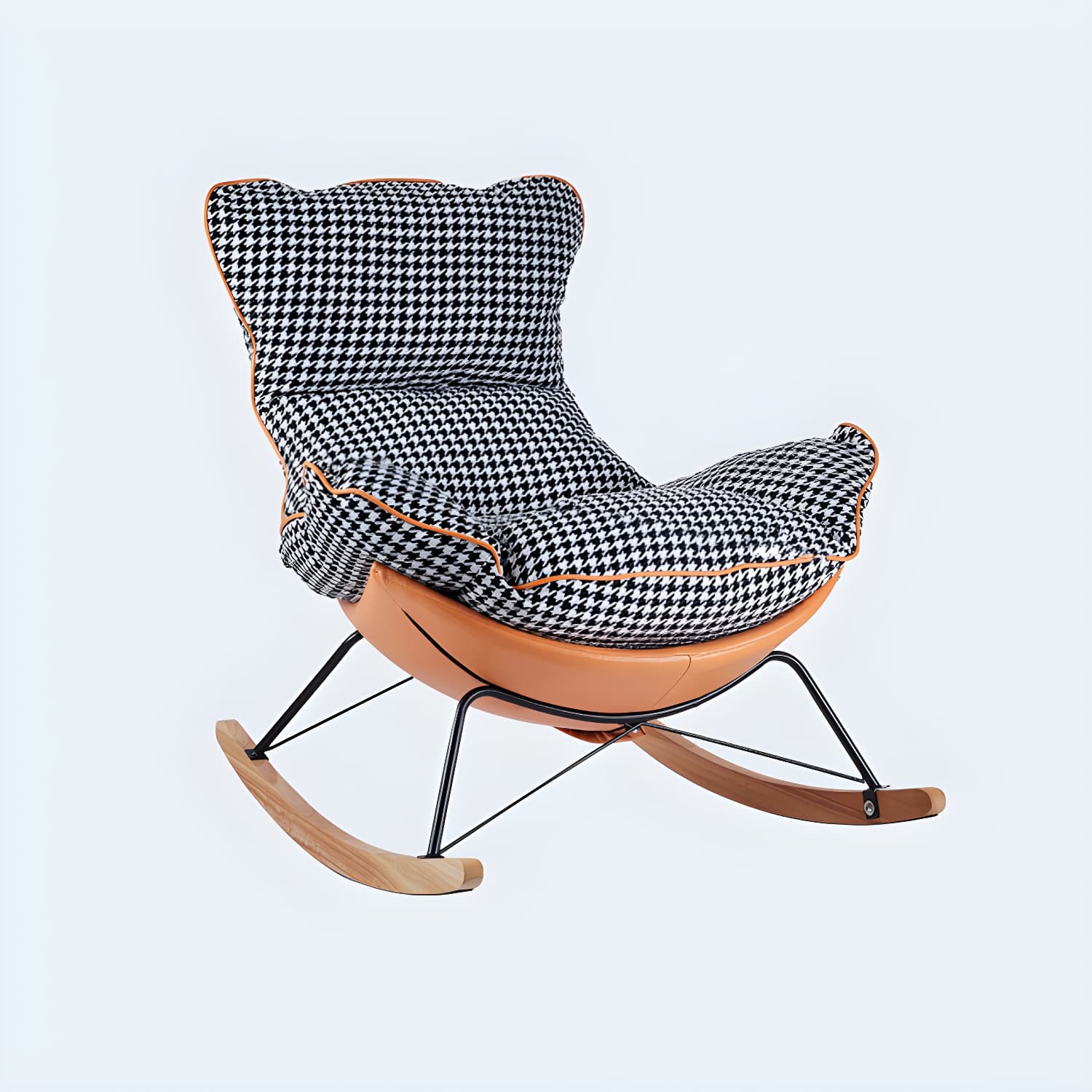 Modern Leather Rocking Chair Removable Cushions Rocker Chair for Drawing Room thumbnail 1