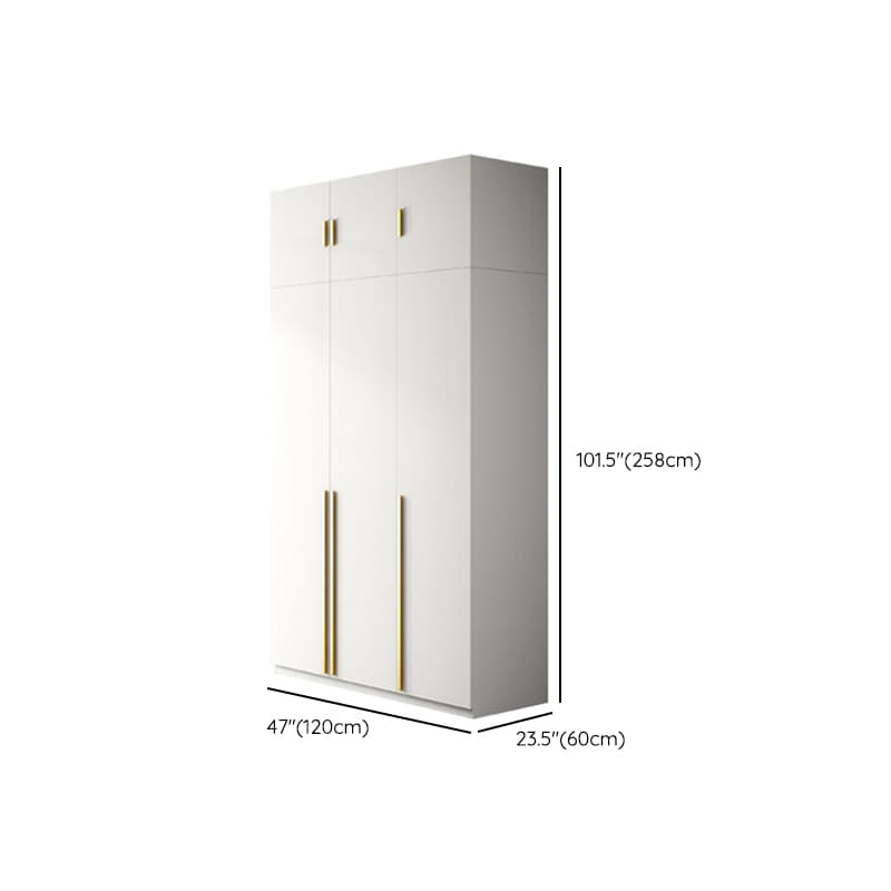 Simple Lumber White Wardrobe Armoire with Interior Shelves & Clothing Rack & Soft Close Drawer & Soft Close Door thumbnail 22