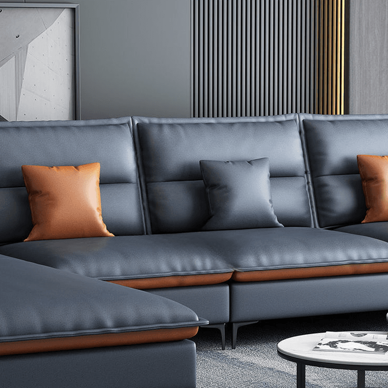Casual Straight Stain Resistant Sofa in Dark Grey with Horizontal Orientation, Sponge Seat Fill, and Square Arm thumbnail 6