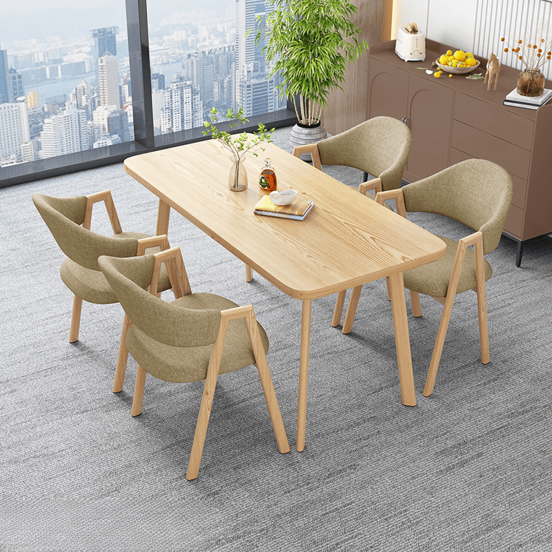 Casual Dining Table Set with Natural Wood Finish, Reclaimed Wood Top, and Seating for 4 Chairs thumbnail 5