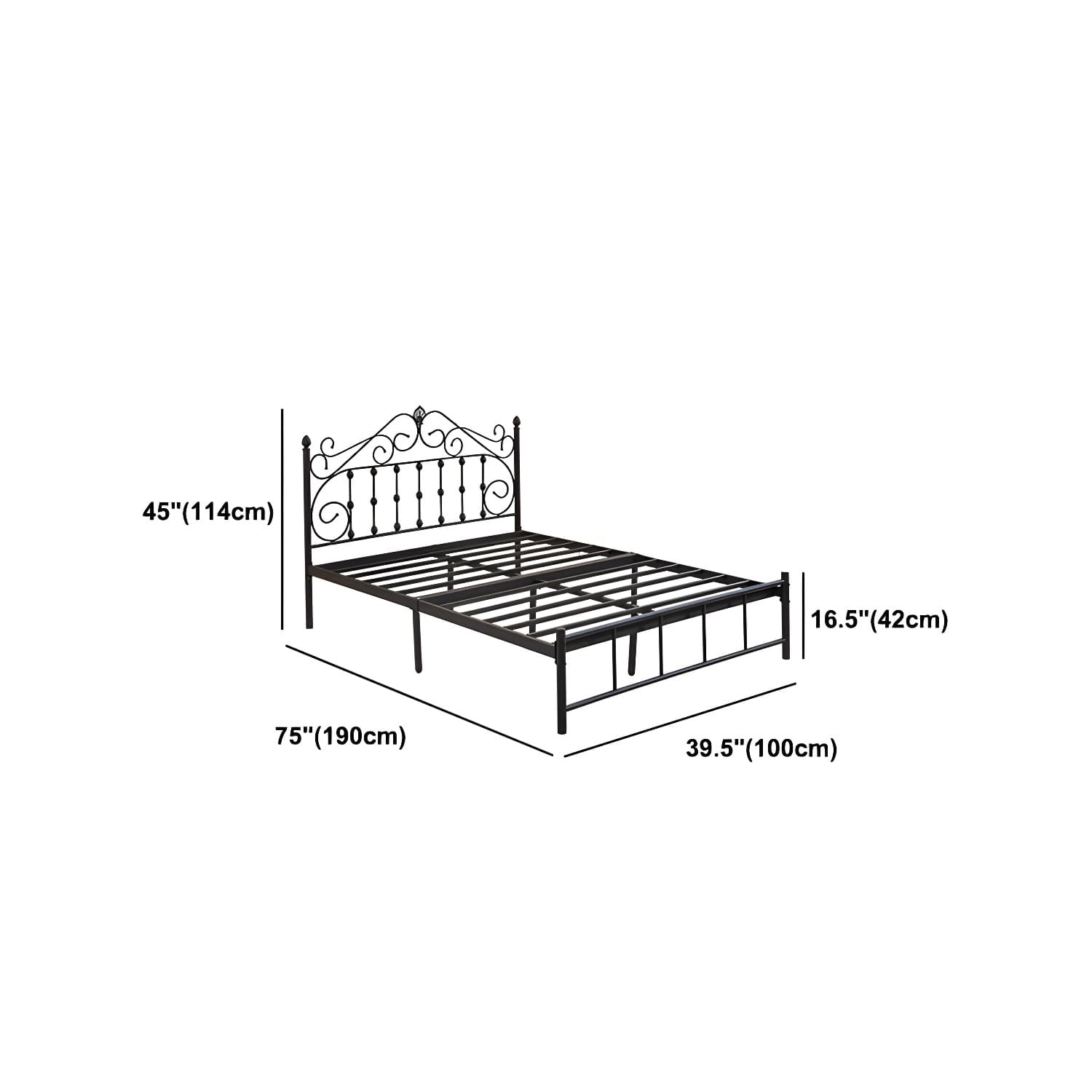 Glam Style Metal Iron Material with Headboard Gold/black/white Bed thumbnail 15