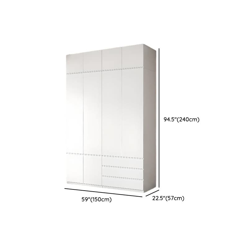 White Contemporary Alloy Cabinet Armoire with 3/6/9 Drawers, Flexible Shelf, and Hanging Rod thumbnail 43