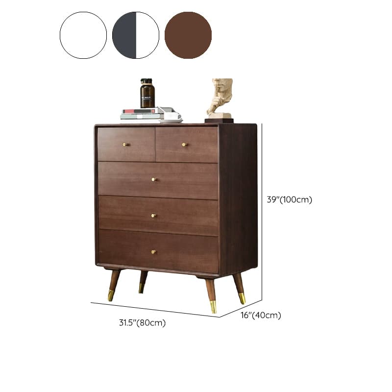 Five-Drawer Wooden Dresser, Natural Color, Modern Design, 50in Length, Pre-Drilled thumbnail 23