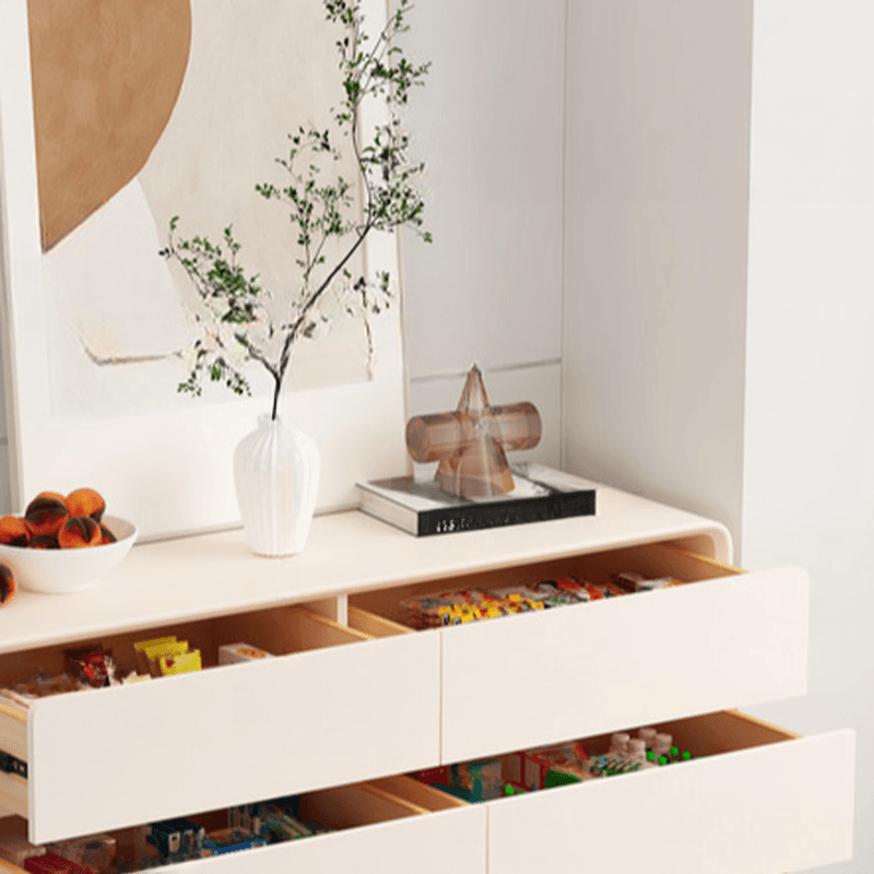 Chalk Minimalist Hardwood Console Dresser with 6 Drawers, Horizontal Orientation thumbnail 6