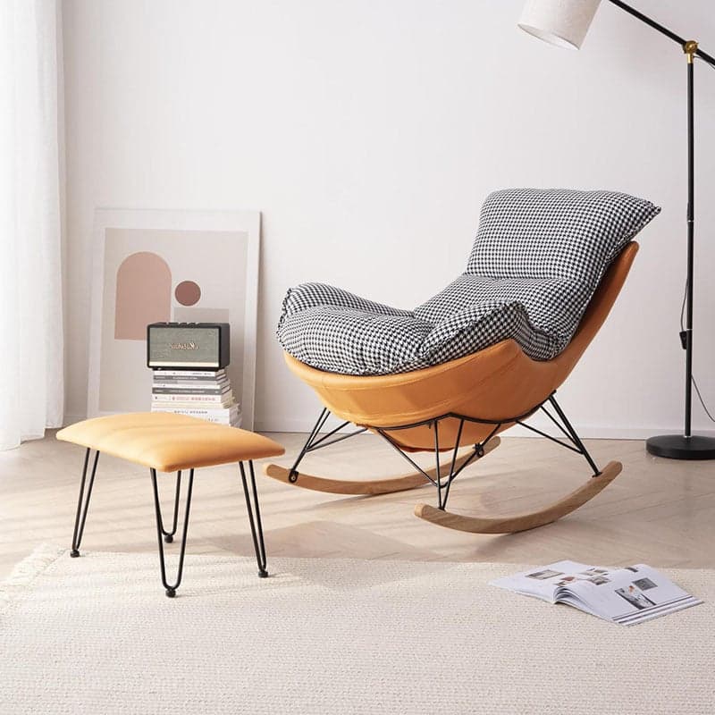 Modish Alloy Rocking Accent Chair, Upholstered thumbnail 8