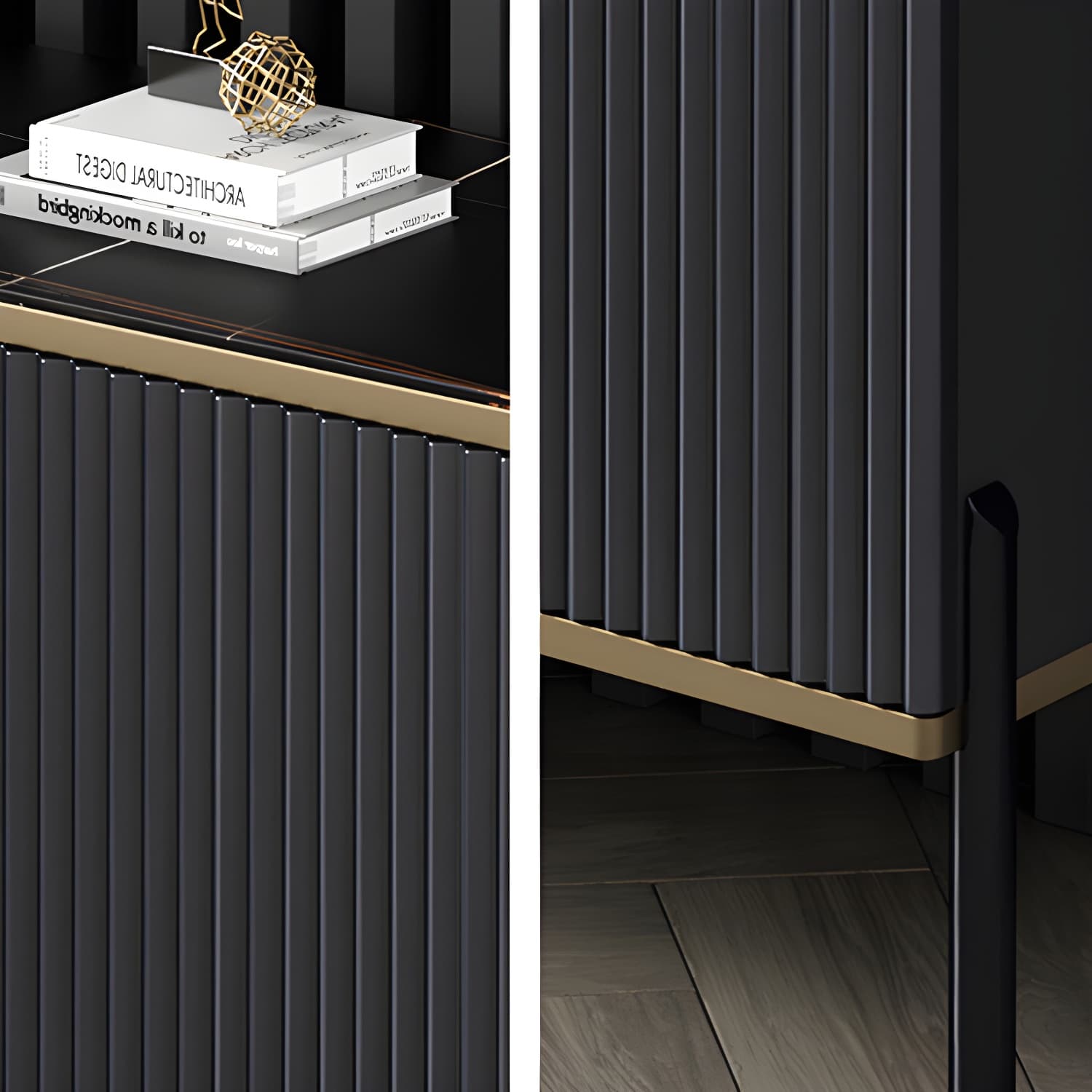 Glam Sideboard Stone Top Sideboard with Door for Living Room thumbnail 11