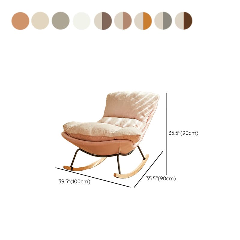 Stylish and Comfortable Modern Upholstered Rocking Chair with Natural Wood Legs thumbnail 19