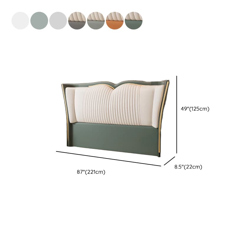 Modern Simple Style Wingback Headboard in Natural Wood for King/Queen/Full Bed with No Distressing, Sponge Upholstery, Free-standing Standard Height thumbnail 15