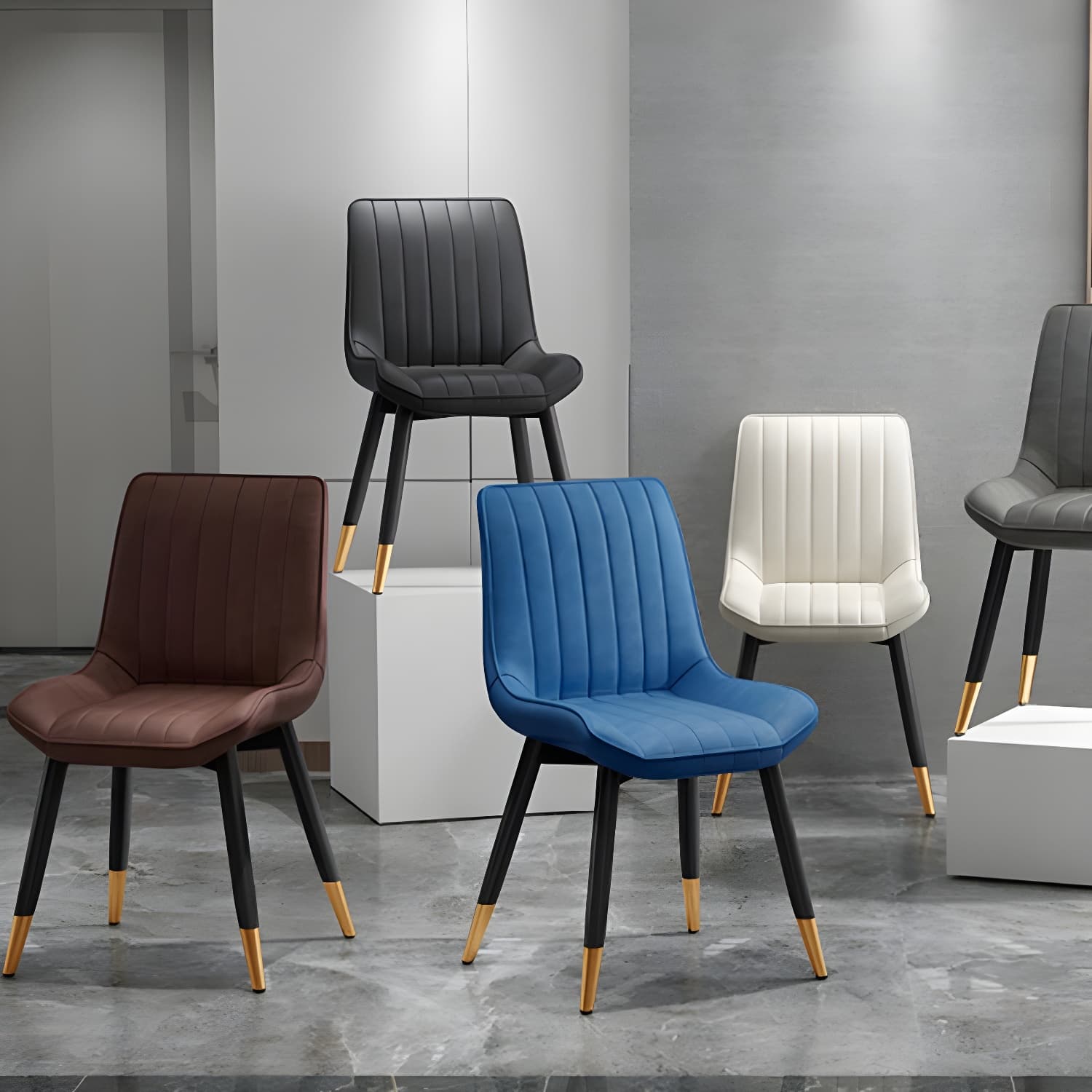Glam Faux Leather Dining Chair Parsons Chair in Matte Finish for Home thumbnail 18