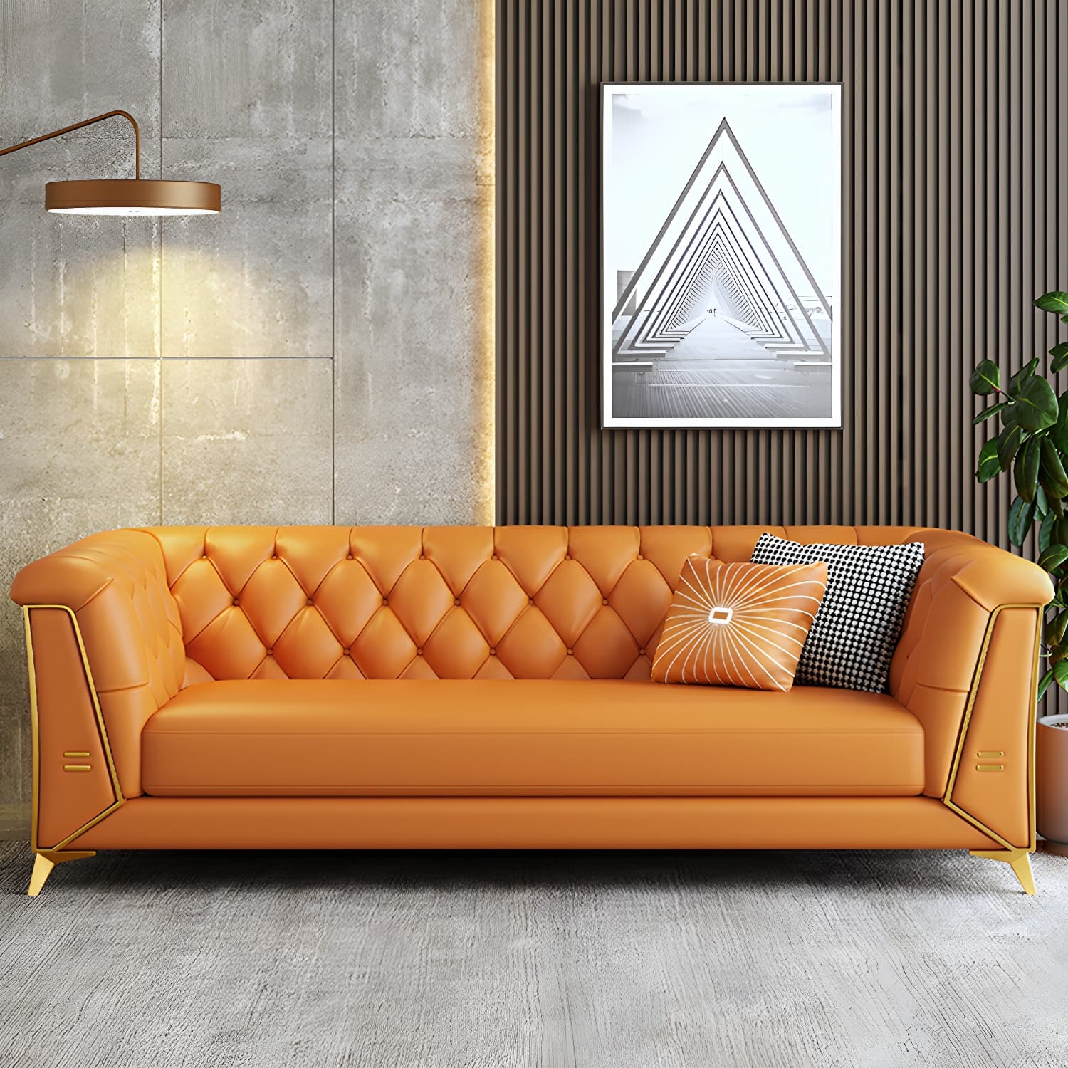 Glam Wood Frame Standard Sofa with Tuxedo Arms in Solid Color thumbnail 19