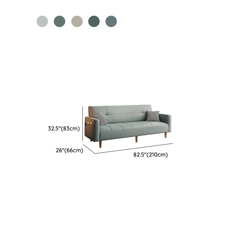 Trendy Scratch-immune Convertible Sofa in Light Gray/Light Blue/Olive Green with Arm, 4-seater/2 People/Seats 3, Receptacle Storage, and 2 Pillows thumbnail 12